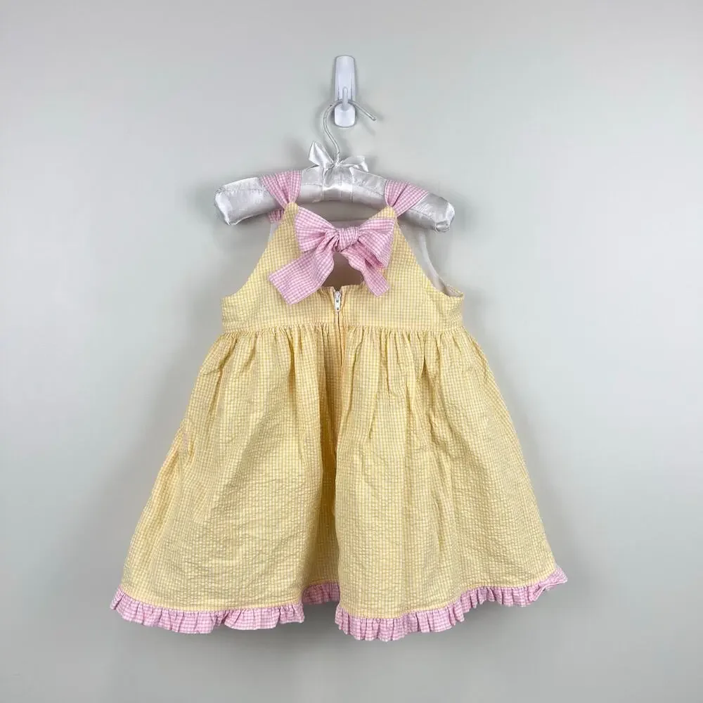 Florence Eiseman Lemonade Stand Yellow Seersucker Dress 2T